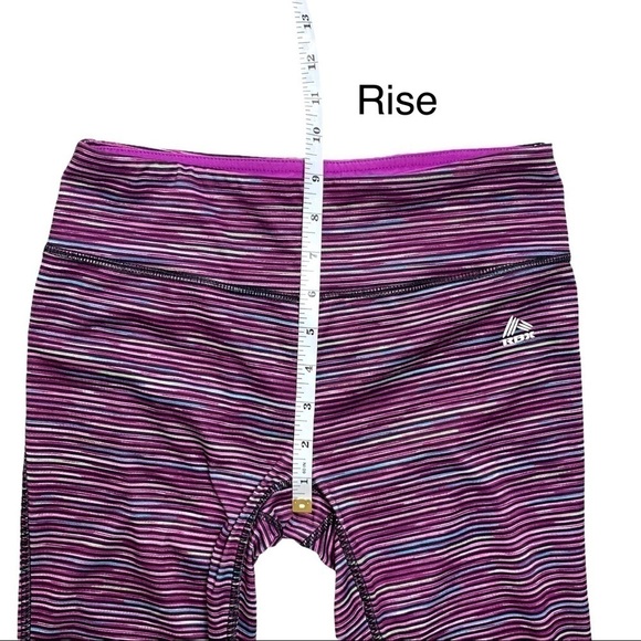 RBX Purple Stripe Cropped Athletic Leggings Size Small - Picture 13 of 17